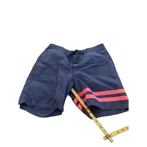 Brooks Brothers 346 Navy Blue Striped Flat Front Shorts Size Large